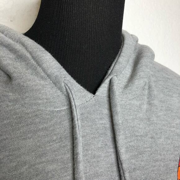 Chaser gray hooded pullover sweatshirt rainbow stripe front size Medium - Picture 3 of 14